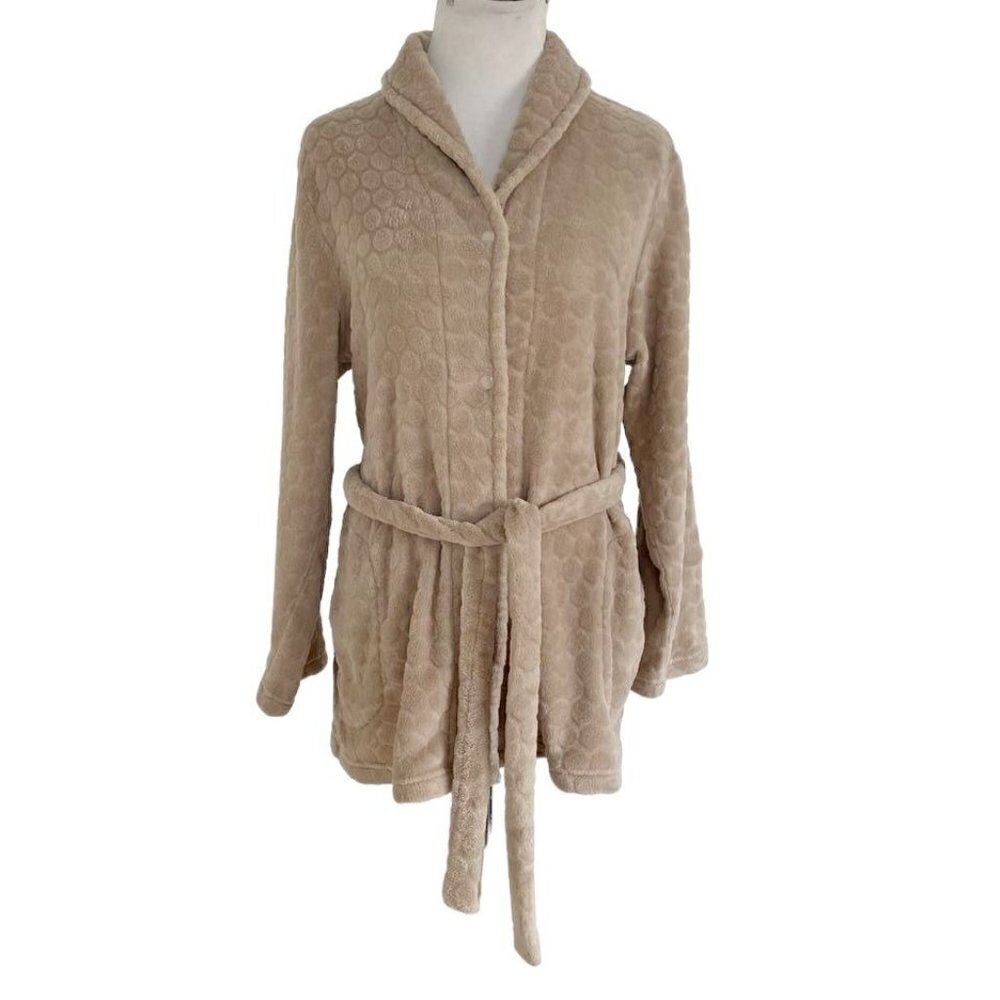Miss Elaine Size XL Bath Robe Soft Beige Teddy